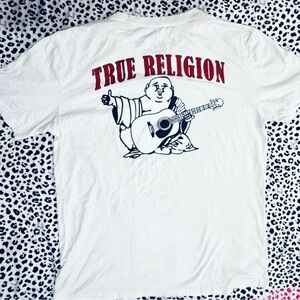 True Religion White Tee with Red Graphic